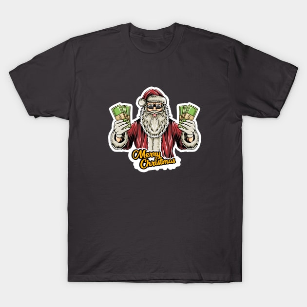 Vintage Santa Claus Retro Design Christmas Beer Funny Gift Idea T-Shirt by ivaostrogonac